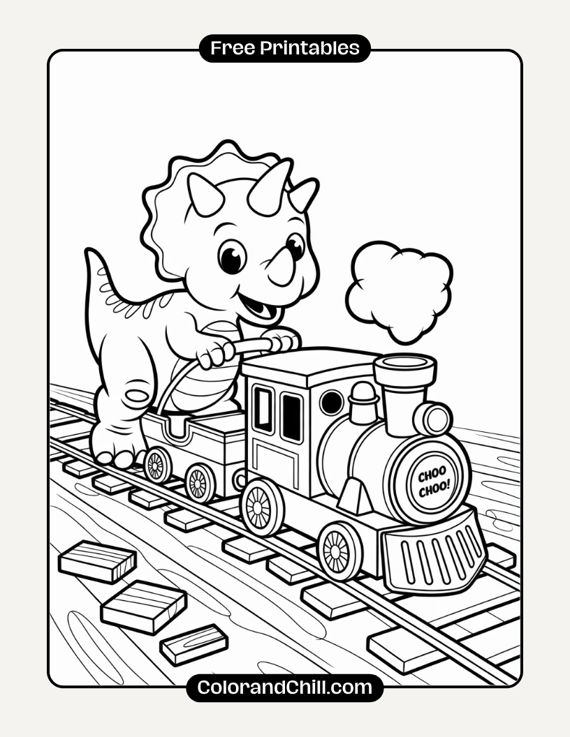 1.Dinosaur-Relaxing-on-a-Pool-Float-Coloring-Page-2