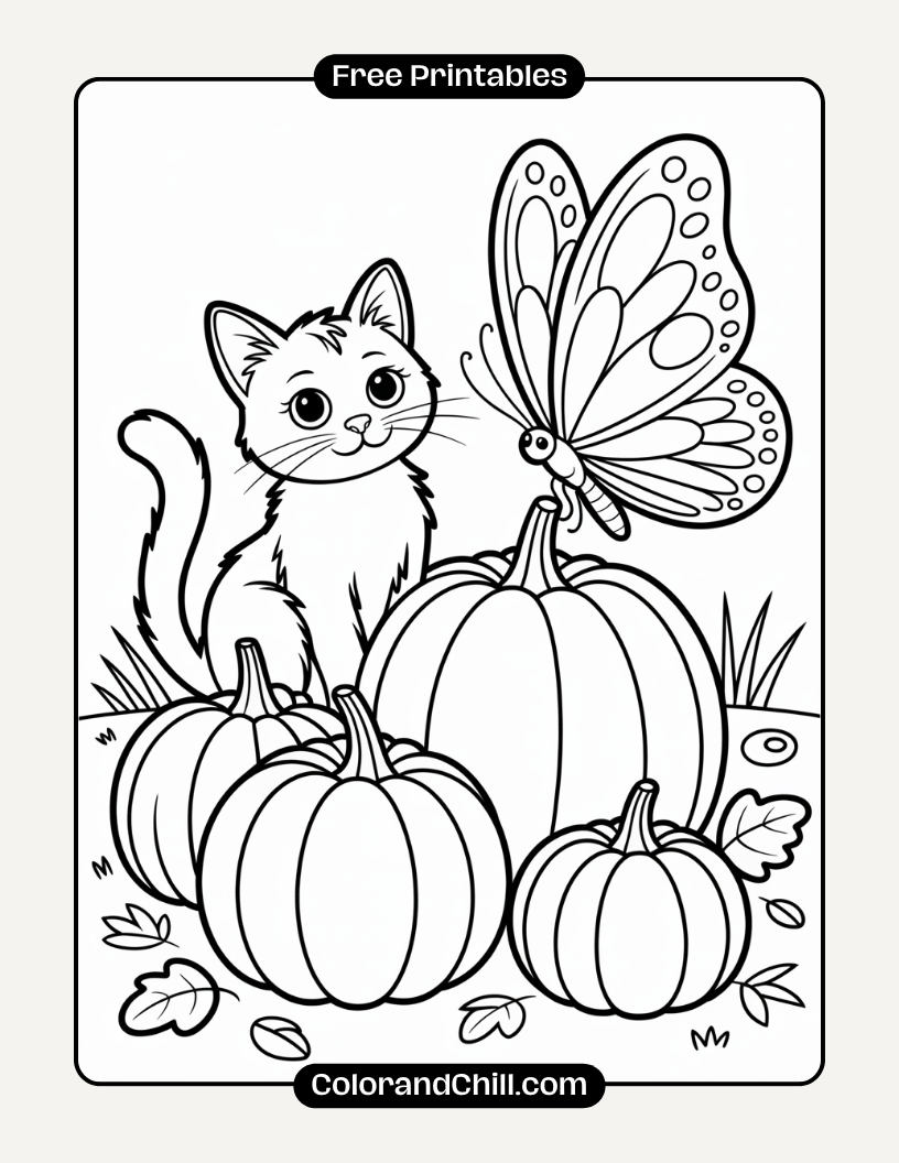 10.Butterfly-Flying-Over-a-Graveyard-Fence-Coloring-Page-2