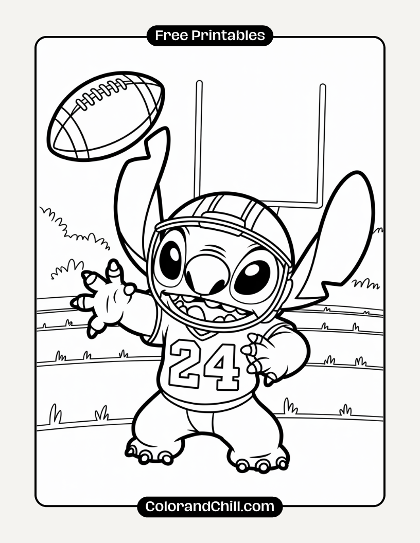 10.Stitch-Playing-Ping-Pong-with-Intense-Focus-Coloring-Page-1