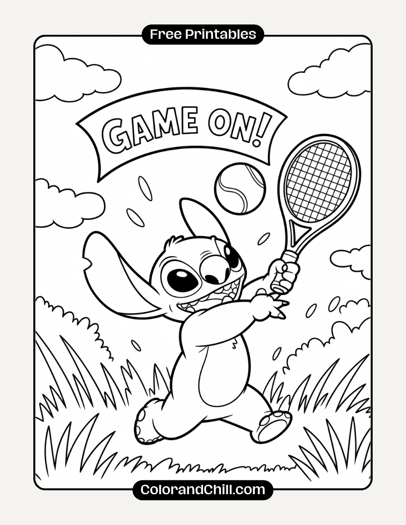 10.Stitch-Playing-Ping-Pong-with-Intense-Focus-Coloring-Page-2