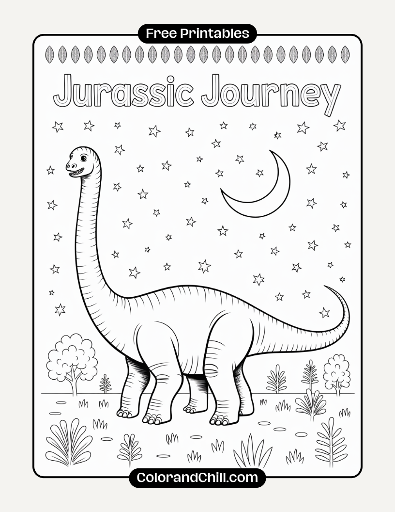 18.Dinosaur-Sleeping-Under-a-Star-Tent-Coloring-Page-4