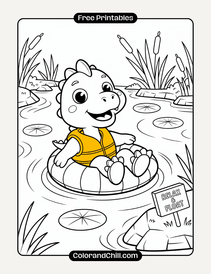 2.Spiky-Dinosaur-Exploring-a-Flower-Field-Coloring-Page-4