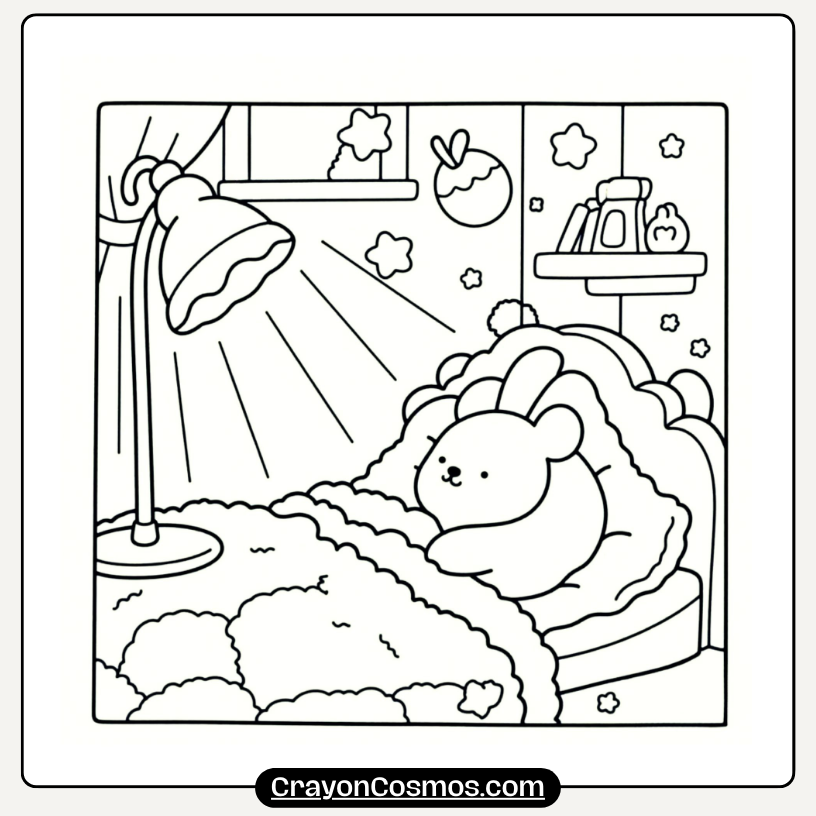4.Bunny-Sleeping-Time-Cute-Cozy-Coloring-Page-1