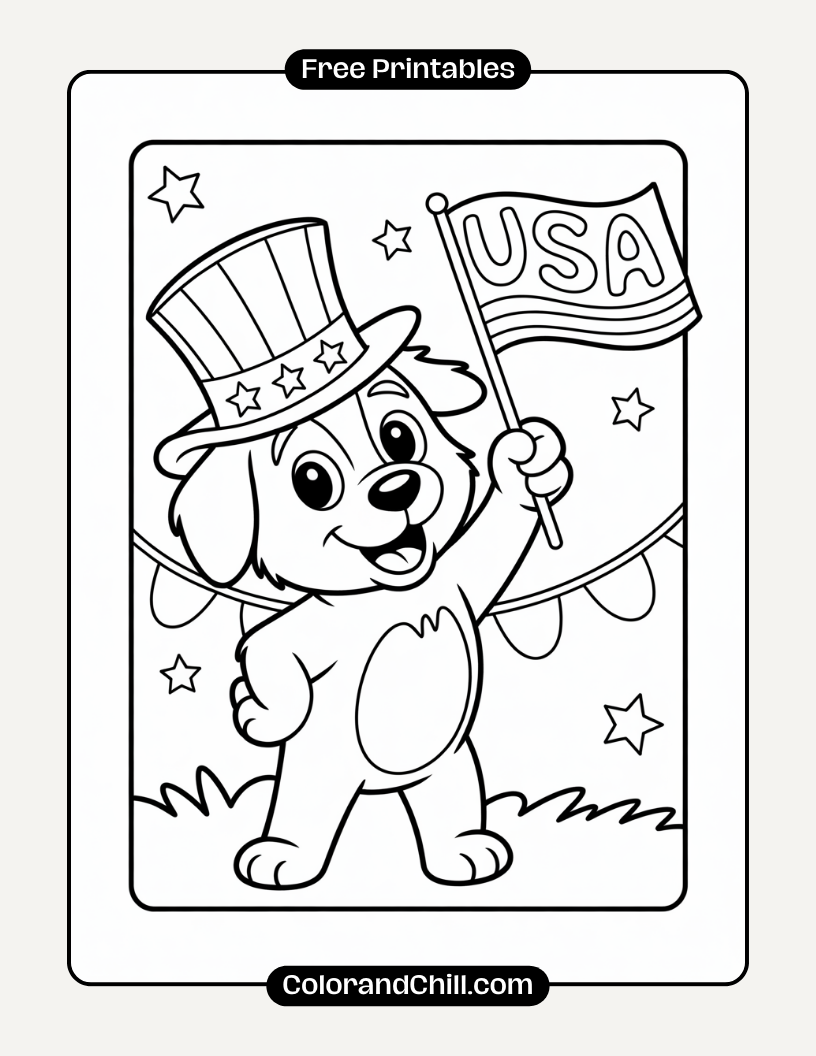 Free Printable 4th of July Coloring Pages for Kids & Adults