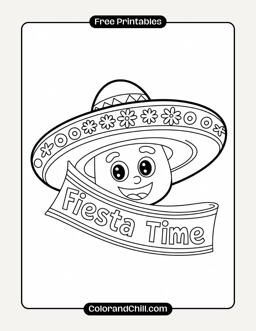 Free Printable Cinco de Mayo Coloring Pages for Kids Fiesta