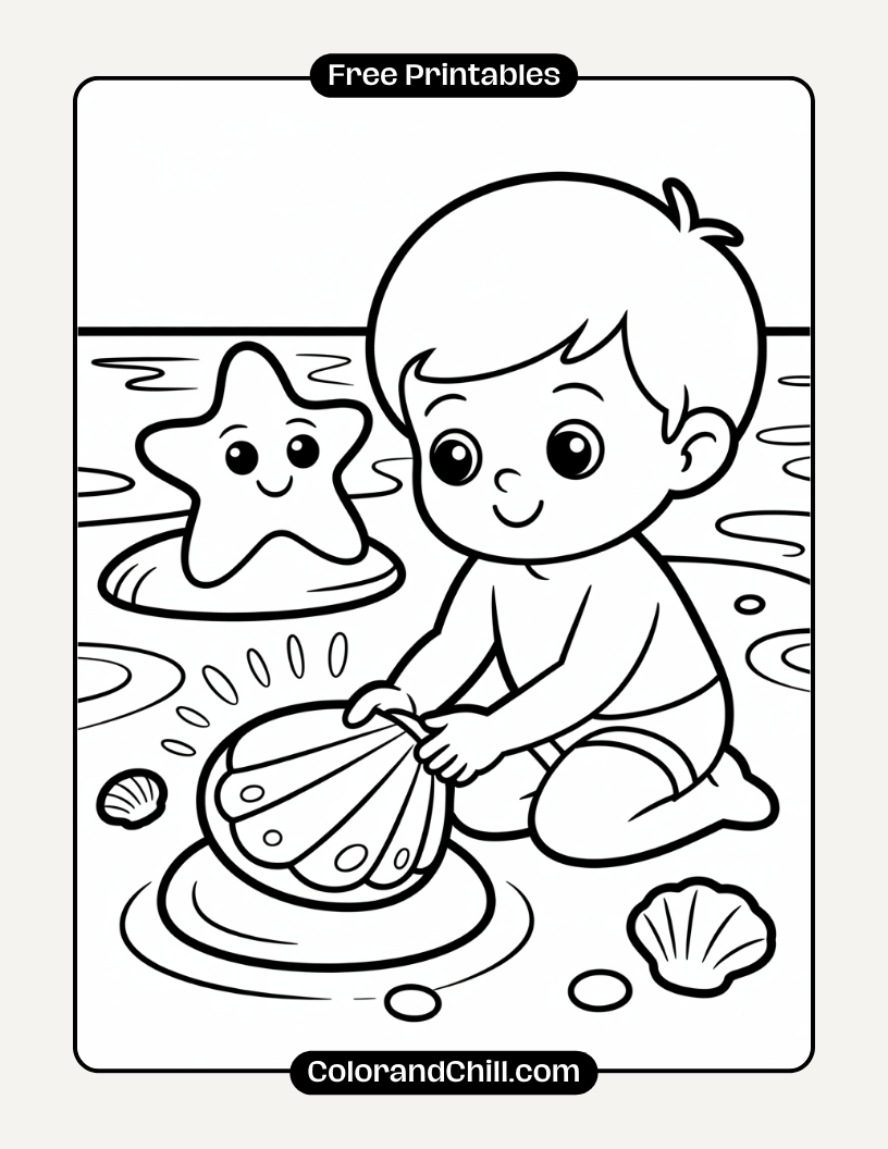 5.Boy-kneeling-and-picking-up-a-shiny-shell-1