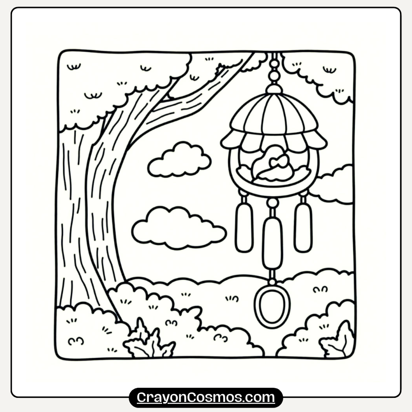 9.Bird-in-a-Cage-Outdoor-Cute-Cozy-Coloring-Page-1