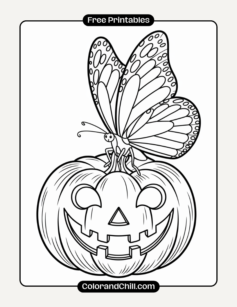 9.Butterfly-on-a-Window-with-Spider-Web-Corners-Coloring-Page-4