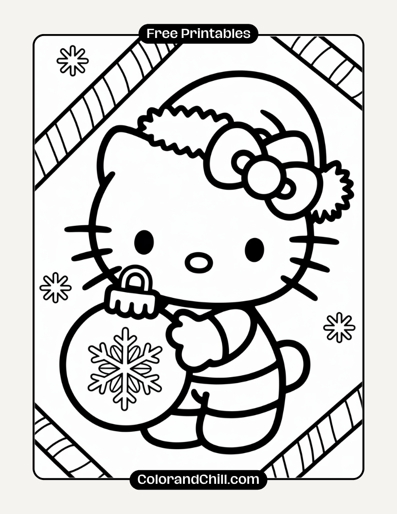 Free Hello Kitty Christmas Coloring Pages - Print Now!