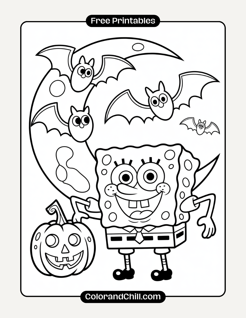 Free Spongebob Halloween Coloring Pages - Print & Color Fun!