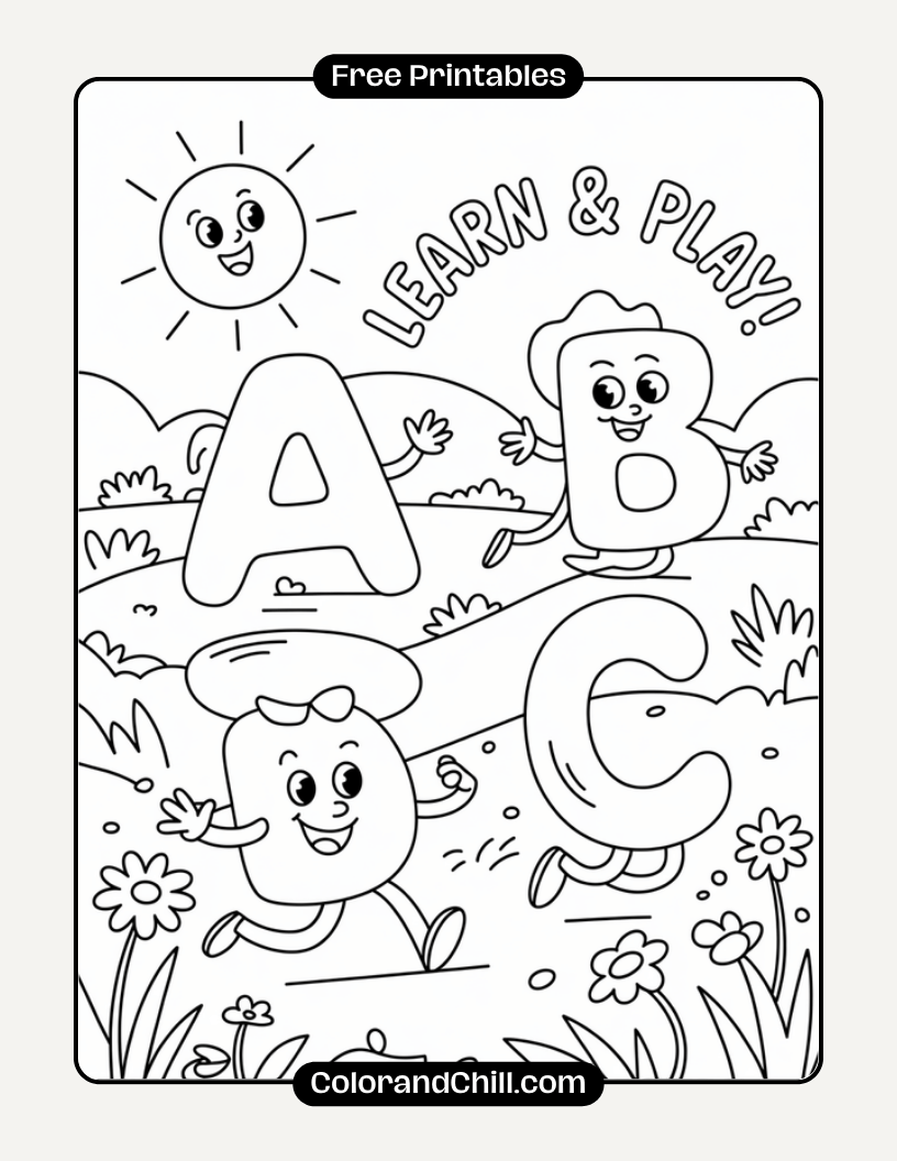 Free Printable ABC Coloring Pages for Kids (Instant Download)