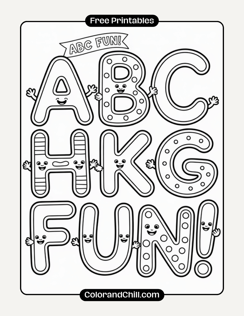 Fun Alphabet Coloring Pages for Kids Free Printable Activities