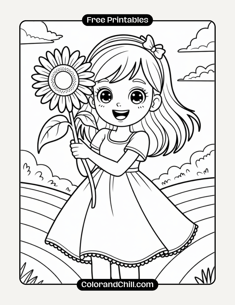 Free Cute Anime Girl Coloring Pages for Relaxation & Fun