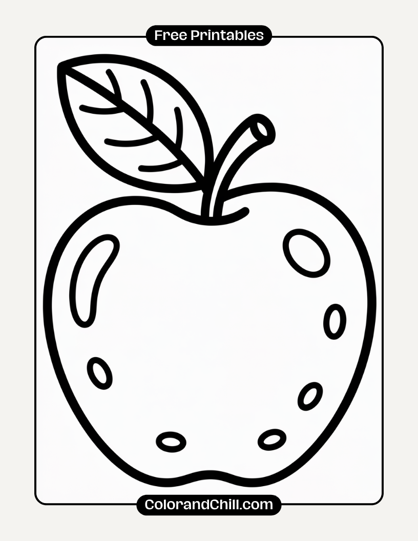 Free Printable Apple Coloring Pages for Kids & Adults