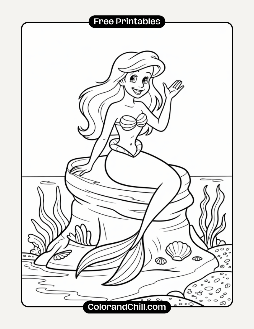 Free Printable Ariel Coloring Pages for Kids Fun & Easy