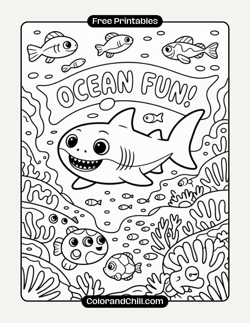 Free Baby Shark Coloring Pages for Kids Fun & Easy Printables
