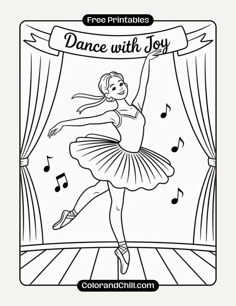 Beautiful Ballerina Coloring Pages for Kids Fun & Creative