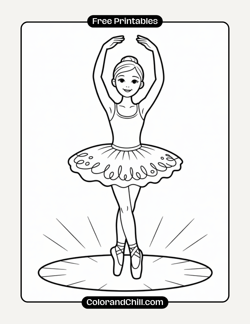 Free Printable Ballerina Coloring Pages for Kids