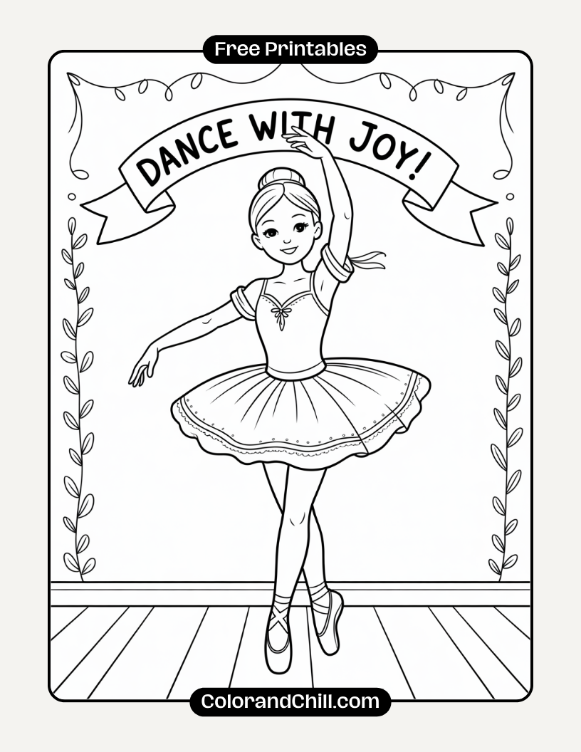 Free Printable Ballerina Coloring Pages for Kids