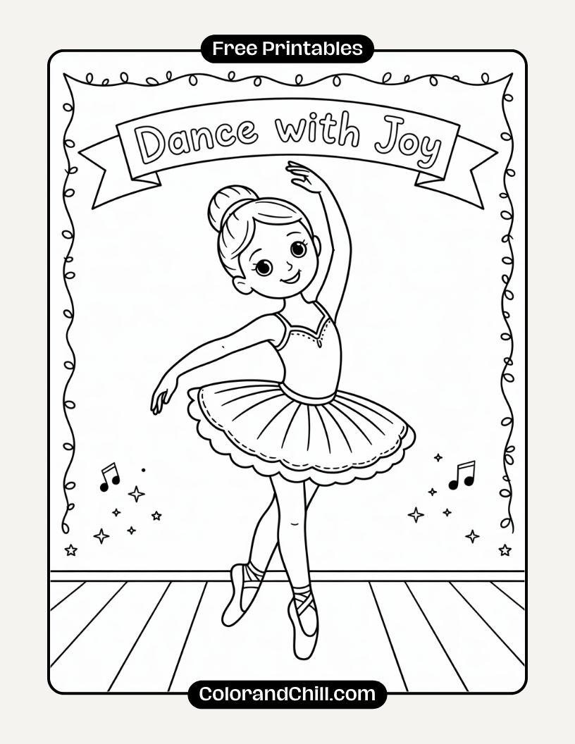 Free Printable Ballet Dancer Coloring Pages for Kids