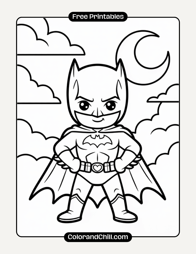 Free Batman Coloring Pages for Kids Fun Superhero Activity