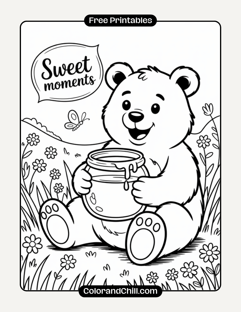 Bear Coloring Pages for Kids Fun & Free Printable Designs