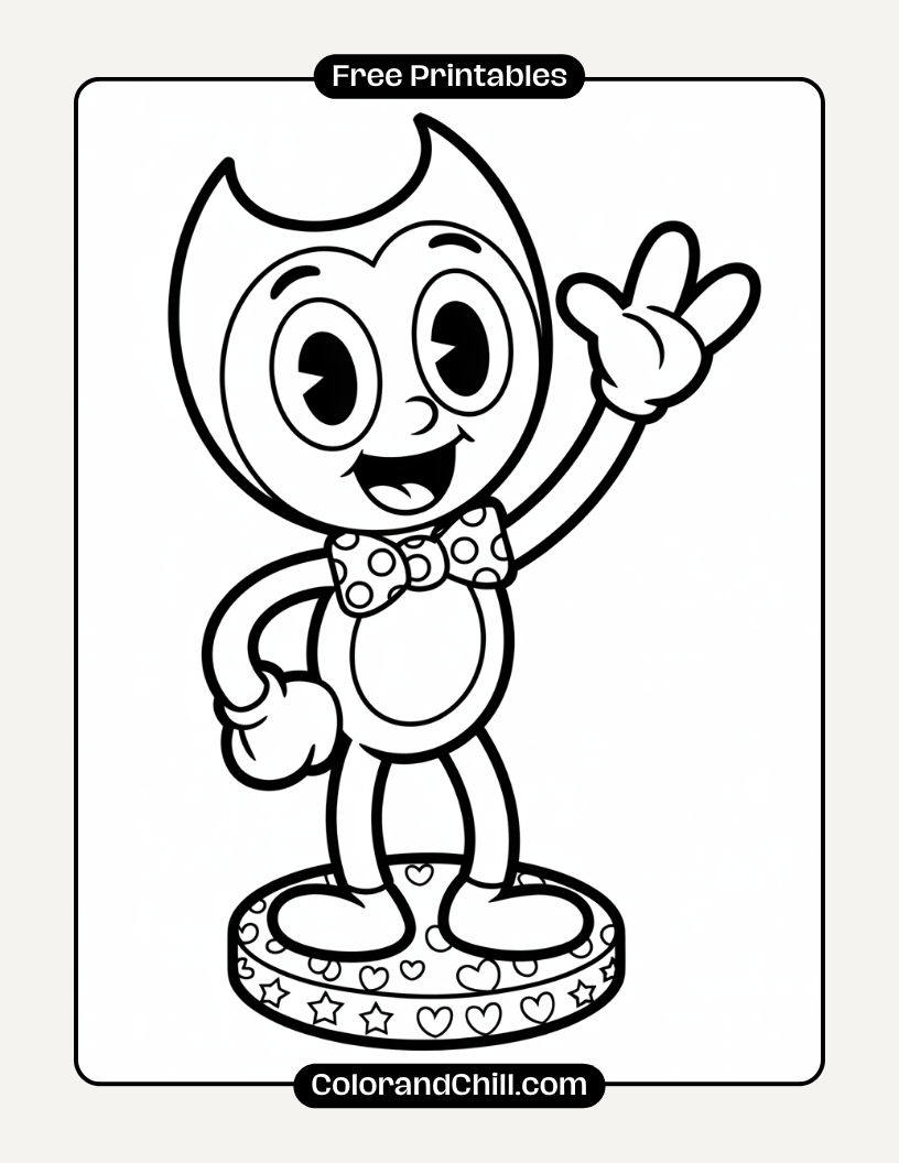 Free Bendy Coloring Pages: Creepy & Cute Printable Fun