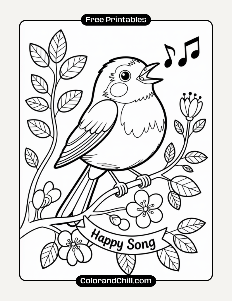 Free Printable Bird Coloring Pages for Kids & Adults Fun