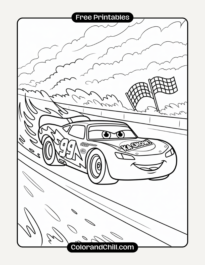 Free Printable Lightning McQueen Coloring Pages for Kids