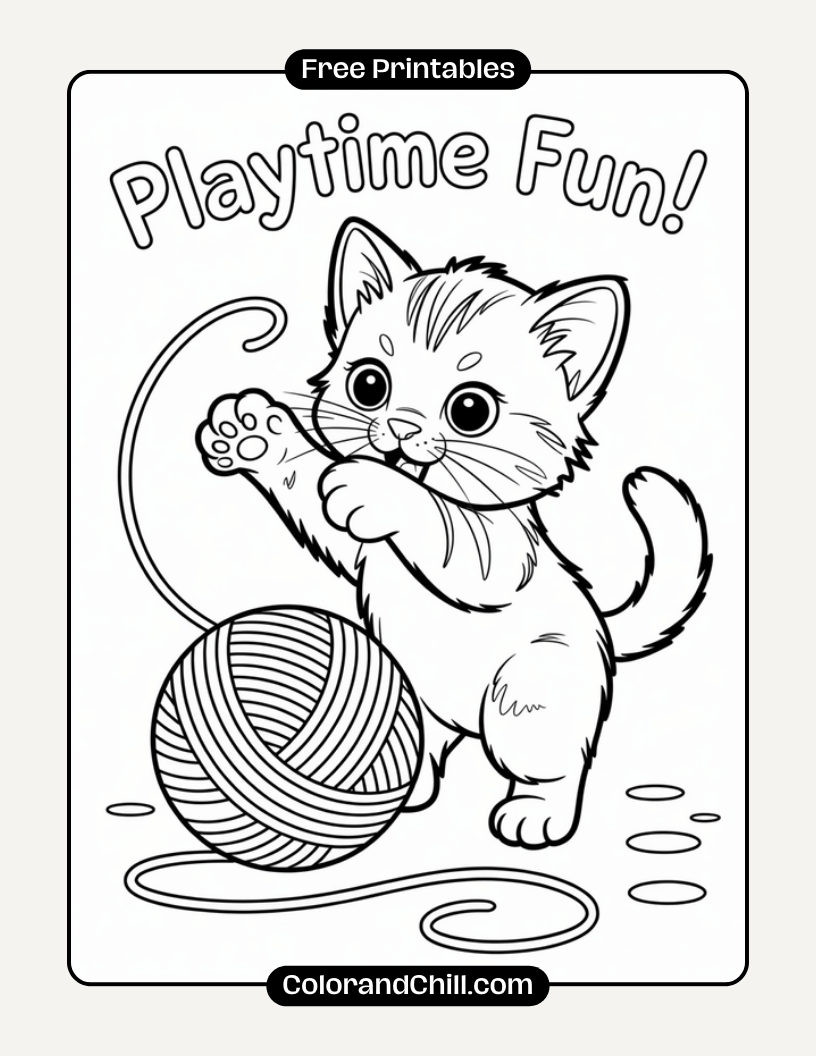 Adorable Cat Coloring Pages for Kids Free Printables