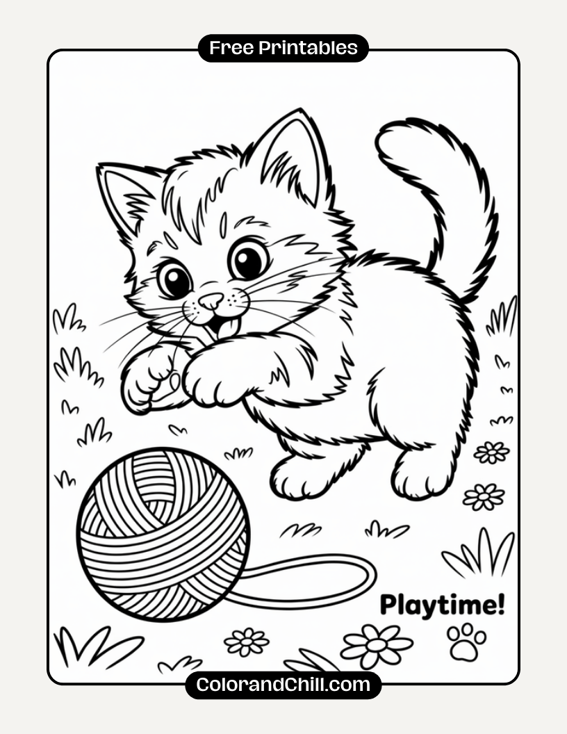Free Printable Cat Coloring Pages for Adults & Kids