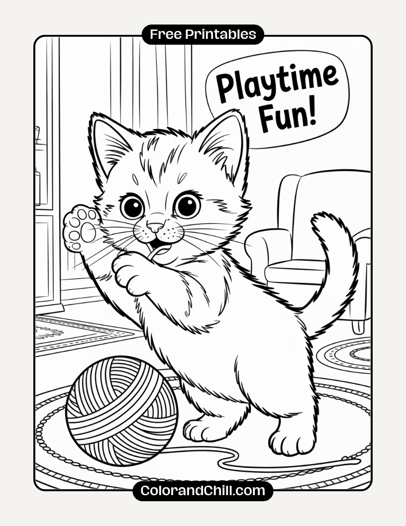 Free Printable Cat Coloring Pages for Kids & Adults