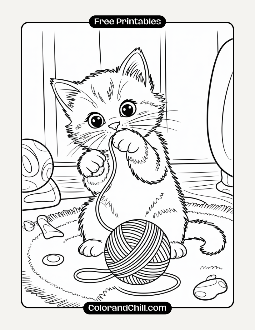 Free Printable Cat Coloring Pages for Kids & Adults