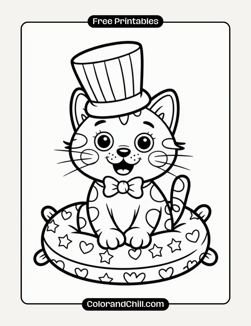 Free Cat in the Hat Coloring Pages for Kids Fun Activity