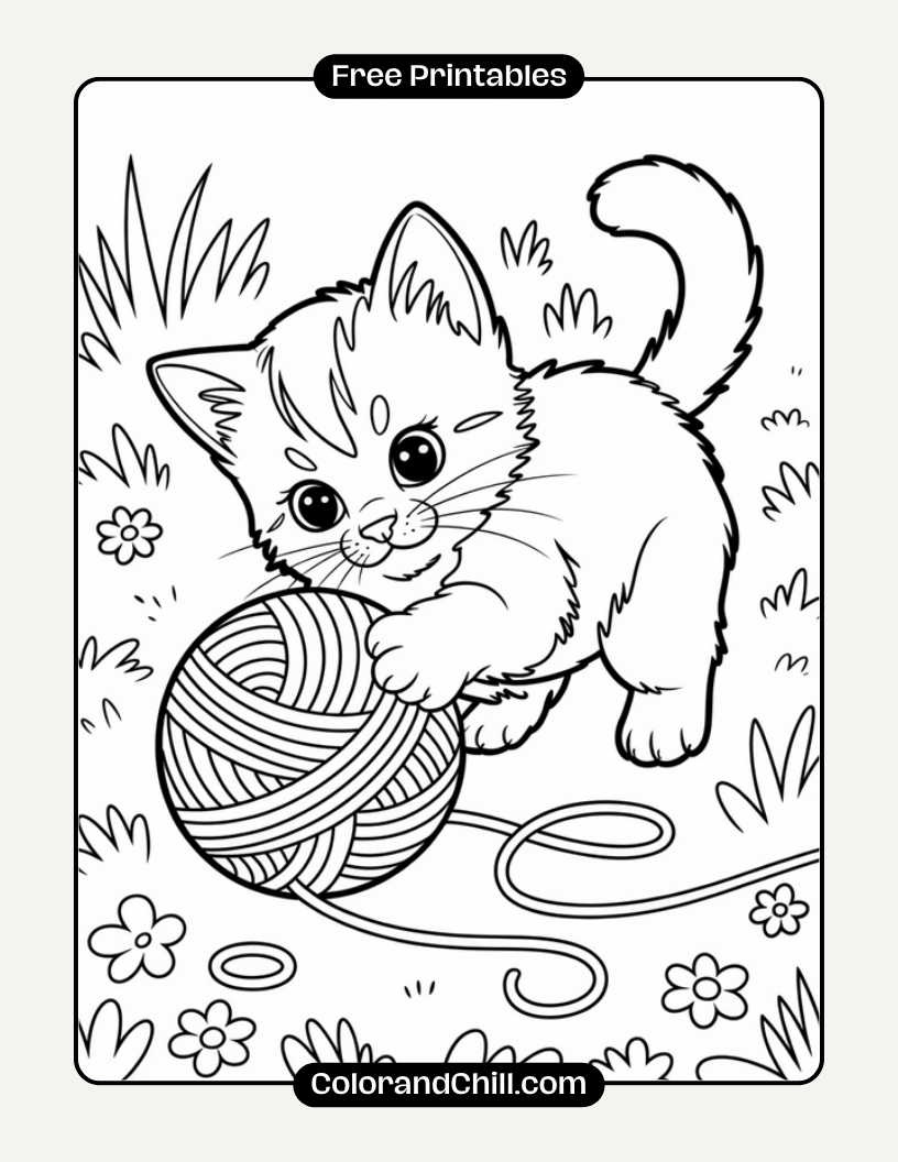 Free Printable Cat Coloring Pages for Kids & Adults