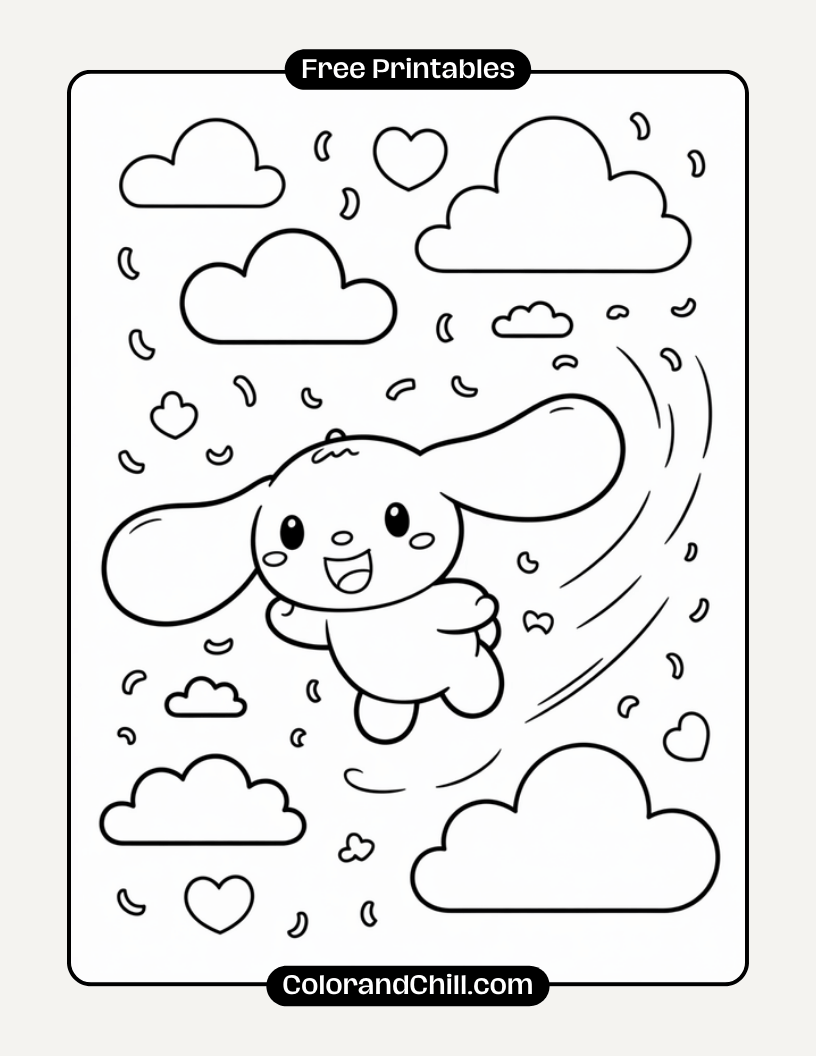 Cinnamoroll Coloring Pages Free Printable Cute & Fun Designs