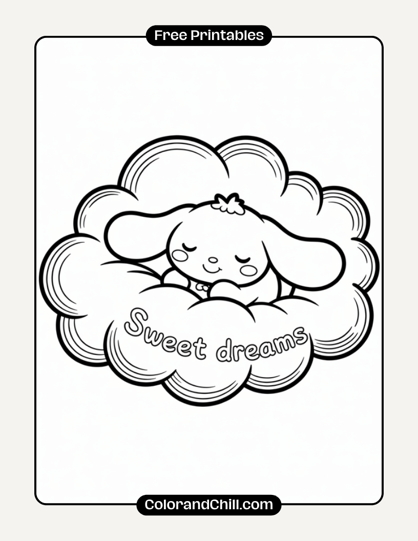 Free Printable Cinnamoroll Coloring Pages for Mini DIY Blind Boxes