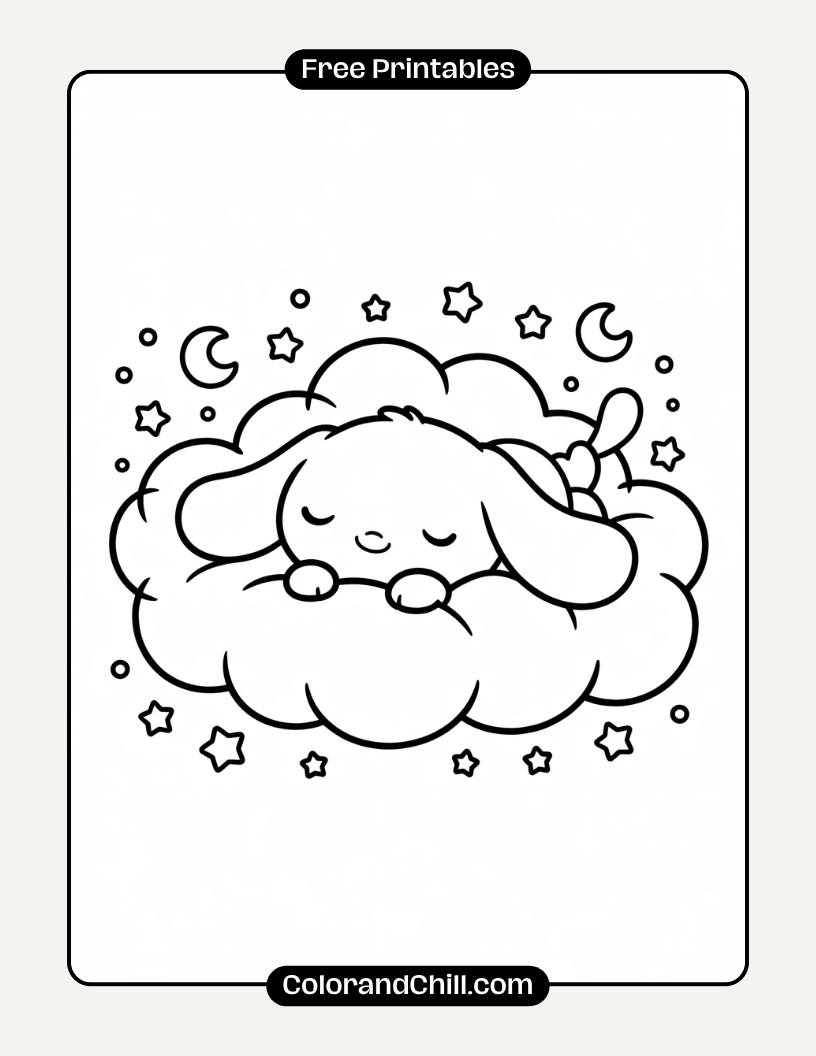 Free Cinnamoroll Coloring Pages for DIY Blind Box Fun