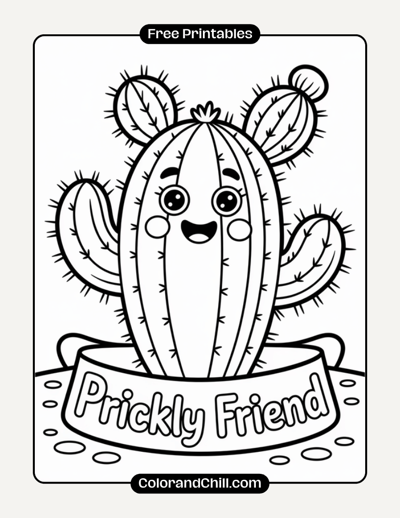 Free Printable Cactus Coloring Pages for Adults & Kids