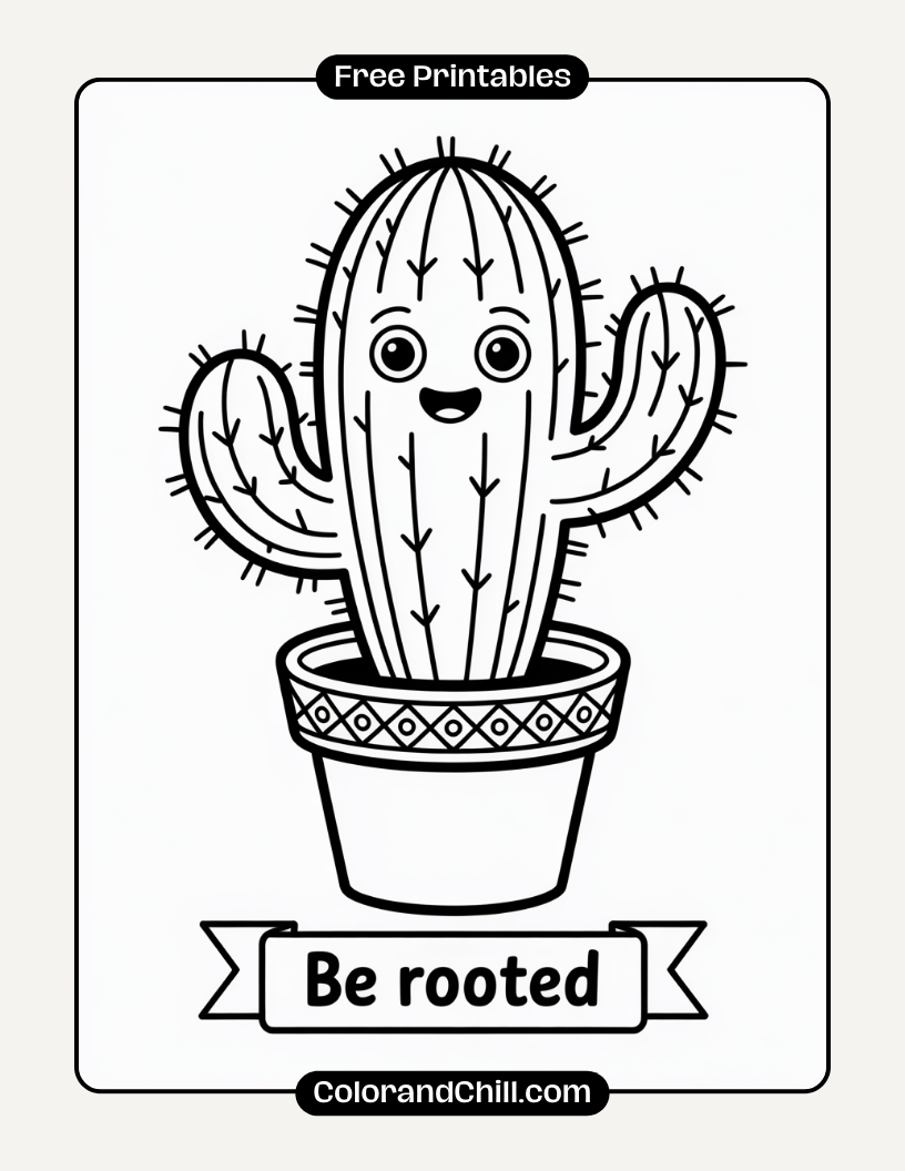 Free Printable Cactus Coloring Pages for Kids & Adults