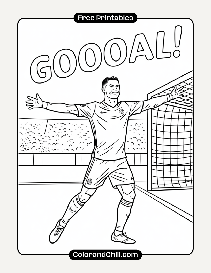 Free Cristiano Ronaldo Coloring Pages for Kids
