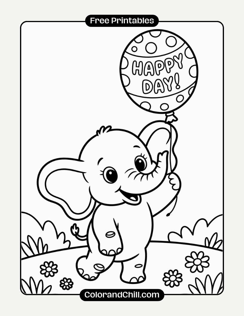 Free Printable Cute Animal Coloring Pages For Kids & Adults