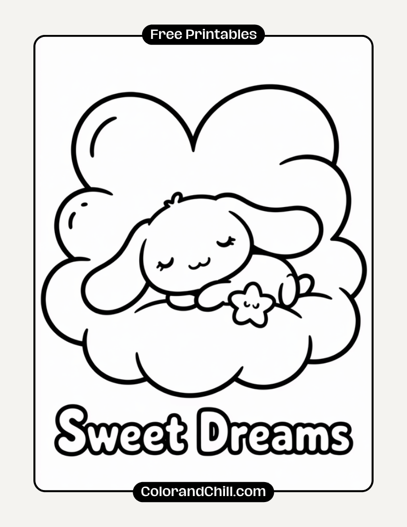 Free Cute Cinnamoroll Coloring Page to Print & Relax