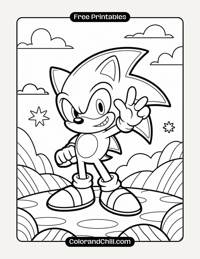 Free Dark Sonic Coloring Page | Epic Printable Art