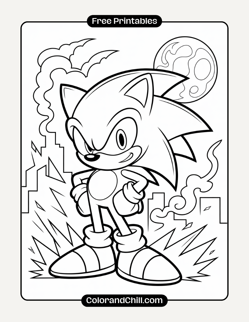 Unleash Epic Dark Sonic Coloring Pages Free Download