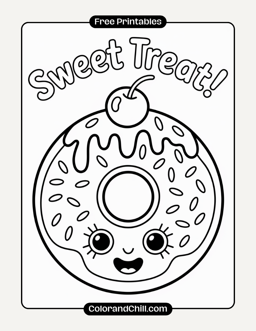 Free Printable Donut Coloring Pages for Kids & Adults