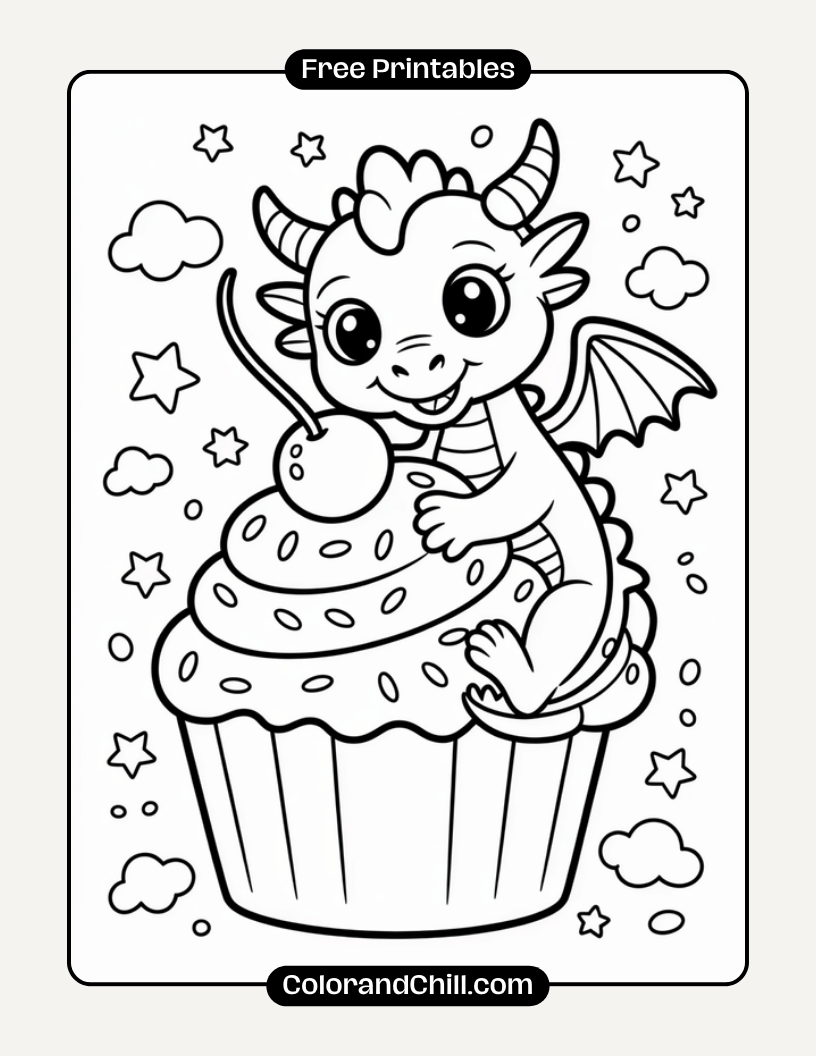 Majestic Dragon Coloring Pages Free Printable for Kids