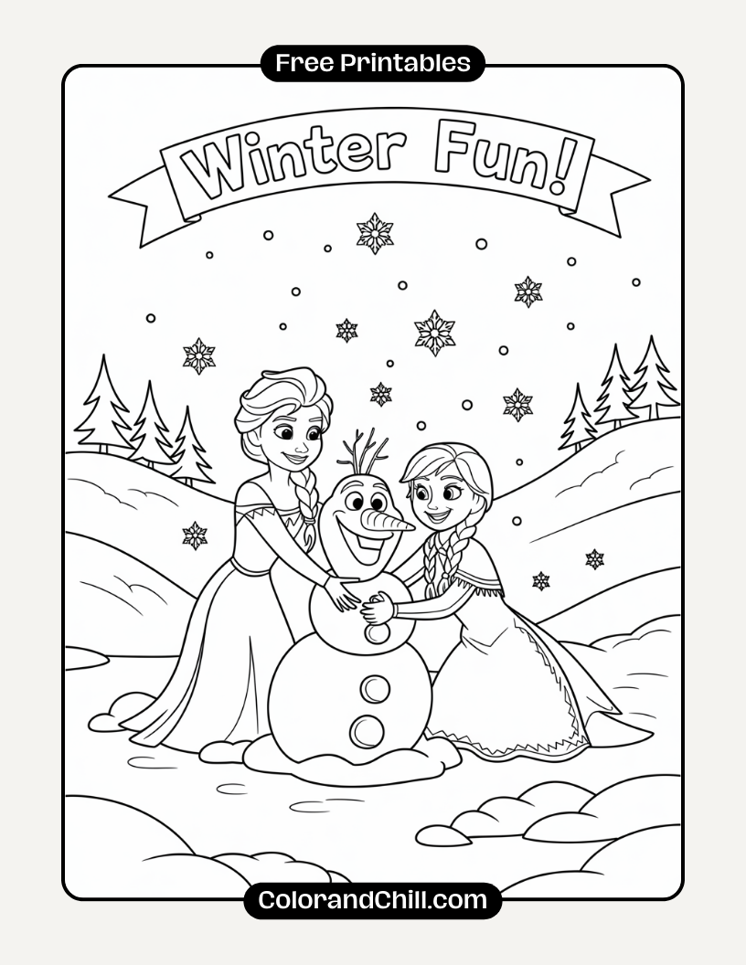 Free Elsa & Anna Coloring Pages - Printable Disney Fun