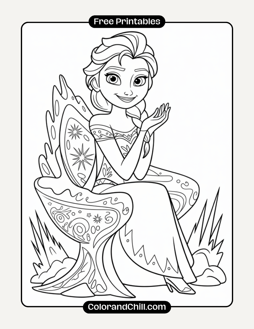 Free Printable Elsa Coloring Pages For Kids (Instant Download)
