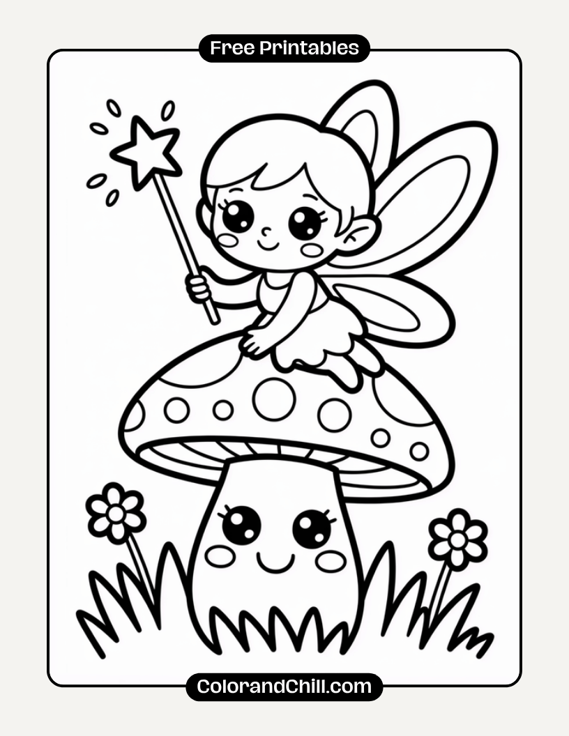 Magical Fairy Coloring Pages for Kids & Adults Free Printables